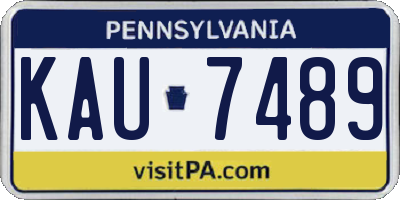 PA license plate KAU7489