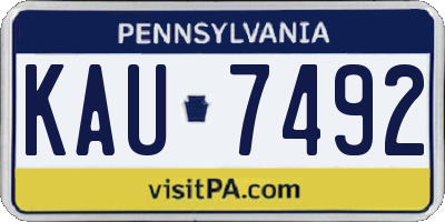 PA license plate KAU7492