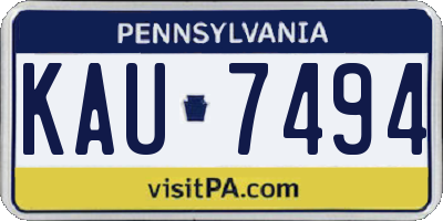 PA license plate KAU7494