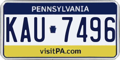 PA license plate KAU7496