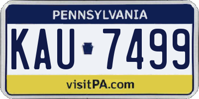 PA license plate KAU7499