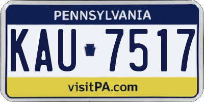 PA license plate KAU7517