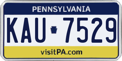 PA license plate KAU7529
