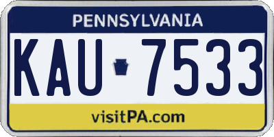 PA license plate KAU7533