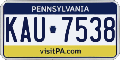 PA license plate KAU7538