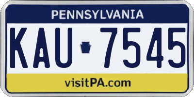 PA license plate KAU7545