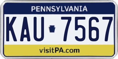 PA license plate KAU7567