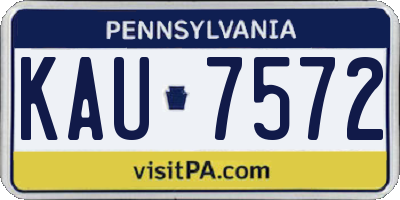 PA license plate KAU7572