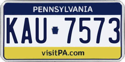 PA license plate KAU7573
