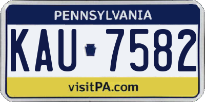 PA license plate KAU7582