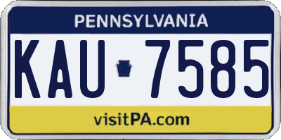 PA license plate KAU7585
