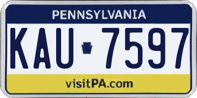 PA license plate KAU7597