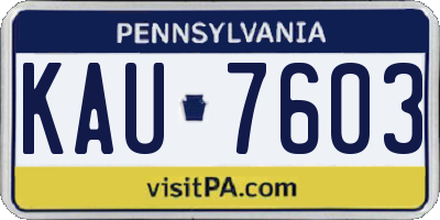 PA license plate KAU7603
