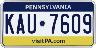 PA license plate KAU7609