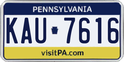 PA license plate KAU7616