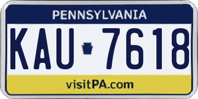 PA license plate KAU7618