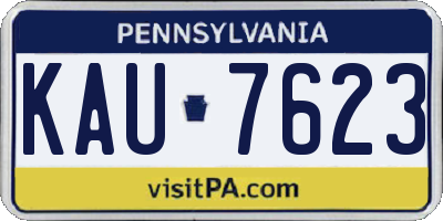 PA license plate KAU7623