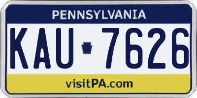 PA license plate KAU7626