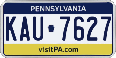 PA license plate KAU7627