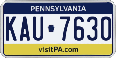 PA license plate KAU7630