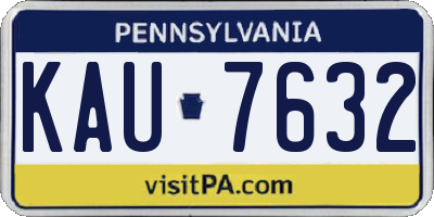PA license plate KAU7632