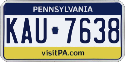 PA license plate KAU7638