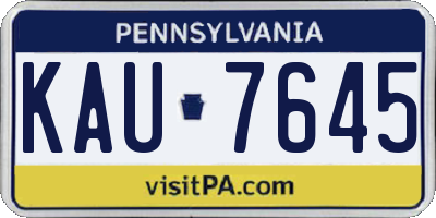 PA license plate KAU7645