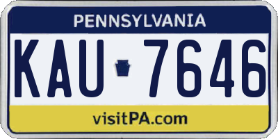 PA license plate KAU7646