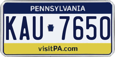 PA license plate KAU7650