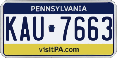PA license plate KAU7663