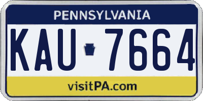 PA license plate KAU7664