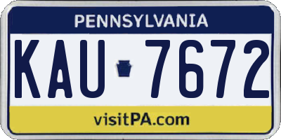 PA license plate KAU7672