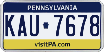 PA license plate KAU7678