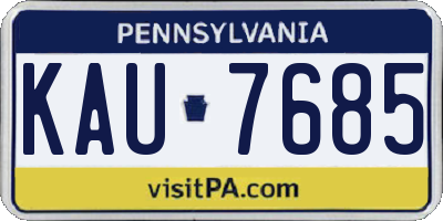PA license plate KAU7685