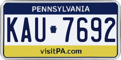 PA license plate KAU7692
