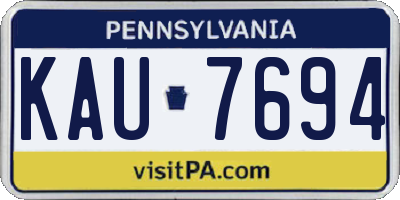 PA license plate KAU7694