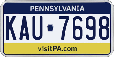 PA license plate KAU7698