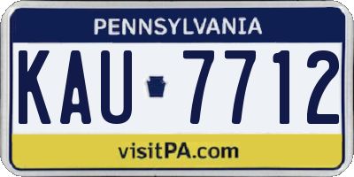PA license plate KAU7712