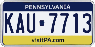 PA license plate KAU7713