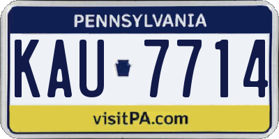 PA license plate KAU7714