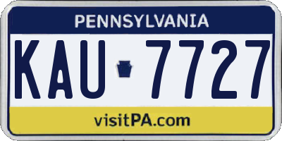 PA license plate KAU7727