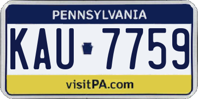 PA license plate KAU7759