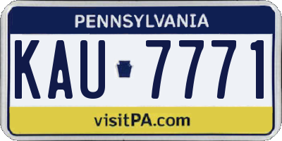 PA license plate KAU7771
