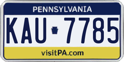 PA license plate KAU7785