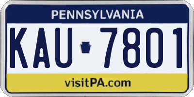 PA license plate KAU7801