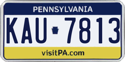 PA license plate KAU7813