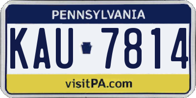 PA license plate KAU7814