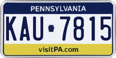 PA license plate KAU7815