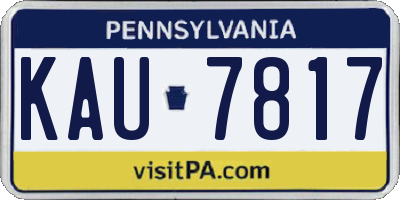 PA license plate KAU7817