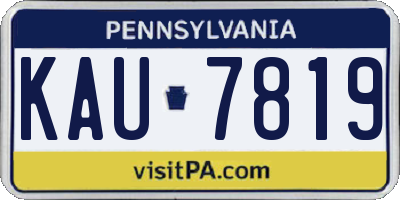 PA license plate KAU7819